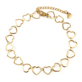 Heart Moon Stainless Steel Anklet Bracelet for Women