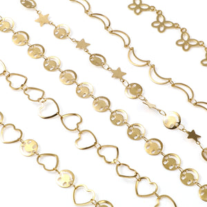 Heart Moon Stainless Steel Anklet Bracelet for Women