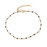 Stainless Steel Anklet Enamel Multicolor On Foot Ankle Bracelet 23cm Long