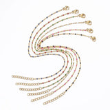 Stainless Steel Anklet Enamel Multicolor On Foot Ankle Bracelet 23cm Long