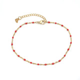 Stainless Steel Anklet Enamel Multicolor On Foot Ankle Bracelet 23cm Long