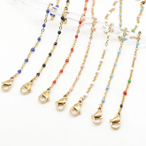 Stainless Steel Anklet Enamel Multicolor On Foot Ankle Bracelet