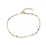 Stainless Steel Anklet Enamel Multicolor On Foot Ankle Bracelet