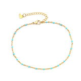 Stainless Steel Anklet Enamel Multicolor On Foot Ankle Bracelet