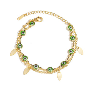 Stainless Steel Evil Eye Bracelet for Women
