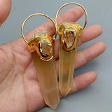 Natural Yellow Lemon Quartz Pendant Point Stone
