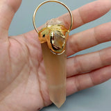 Natural Yellow Lemon Quartz Pendant Point Stone