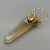 Natural Yellow Lemon Quartz Pendant Point Stone