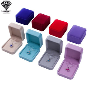 High Jewelry Storage Boxes Necklace Pendant Velvet Case Earrings Plastic Display