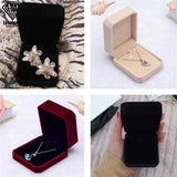 High Jewelry Storage Boxes Necklace Pendant Velvet Case Earrings Plastic Display