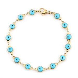 Colorful Evil Eye Enamel Bracelet 19.2cm Long