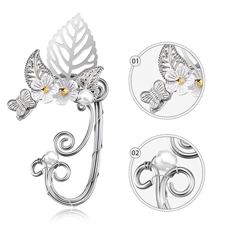Gothic Punk Elf Ears Earring Pierced Ear Clip Female Unisex Jewelry