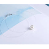 Invisible Fishing Line Necklace Rhinestone Pendant Zircon Choker Gift