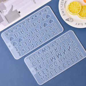 PC Letter Number Button Mold UV Resin Epoxy Jewelry Tools DIY Handcraft