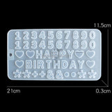 PC Letter Number Button Mold UV Resin Epoxy Jewelry Tools DIY Handcraft