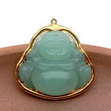 Light Green Agate Carving Buddha Plated Pendant Necklace Bracelet Earrings
