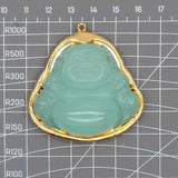 Light Green Agate Carving Buddha Plated Pendant Necklace Bracelet Earrings