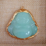 Light Green Agate Carving Buddha Plated Pendant Necklace Bracelet Earrings