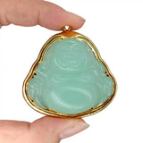 Light Green Agate Carving Buddha Plated Pendant Necklace Bracelet Earrings