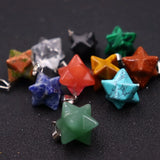 Natural Amethysts Pink Crystal Stone Merkaba 7 Chakra Pendulum