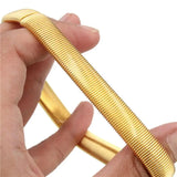 Unisex Punk Solid Elastic Bracelet Metal Sleeve Hoop Springs Steel Wire Armband