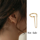 PC Punk Ear Clip Long Tassel Earrings for Women Zircon Ear Cuff