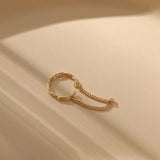 PC Punk Ear Clip Long Tassel Earrings for Women Zircon Ear Cuff