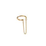 PC Punk Ear Clip Long Tassel Earrings for Women Zircon Ear Cuff