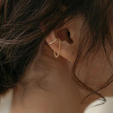 PC Punk Ear Clip Long Tassel Earrings for Women Zircon Ear Cuff