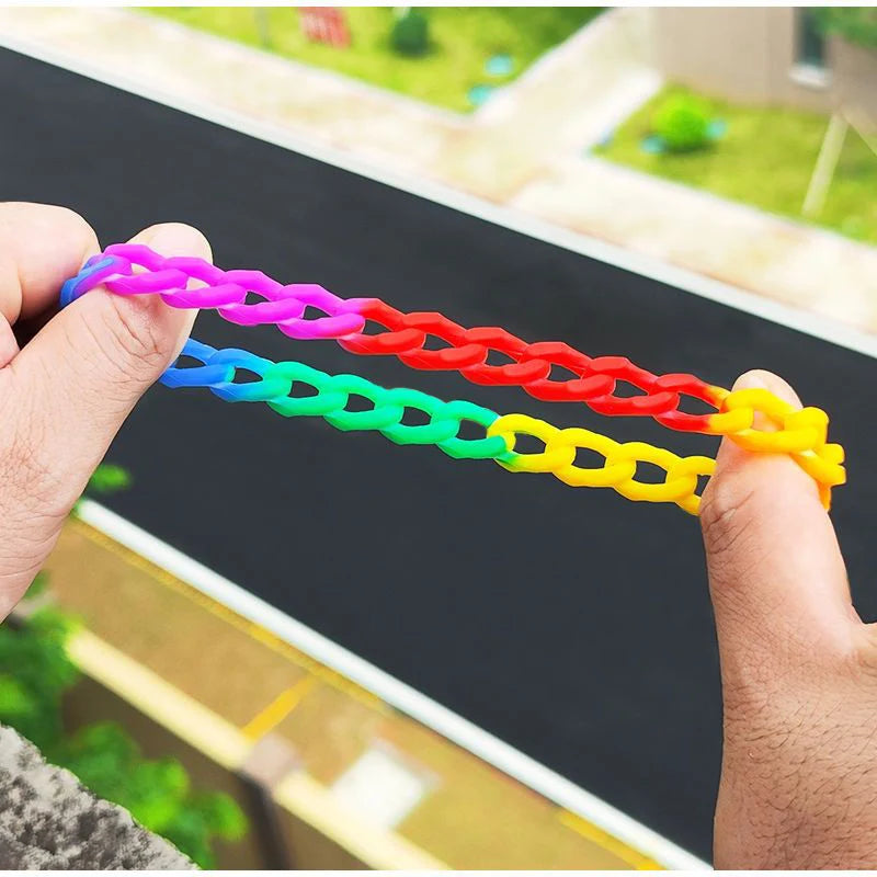 Rainbow Silicone Bracelets Elastic Rubber Wristband Unisex Jewelry