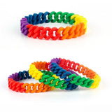 Rainbow Silicone Bracelets Elastic Rubber Wristband Unisex Jewelry