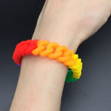 Rainbow Silicone Bracelets Elastic Rubber Wristband Unisex Jewelry