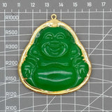 Religious Green Agate Buddha Pendant Set