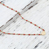 Heart Enamel Multicolor Anklet Stainless Steel 23cm
