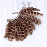 Unisex Gray Feather Earring Cuff Non Piercing Ear Clip