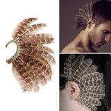 Unisex Gray Feather Earring Cuff Non Piercing Ear Clip