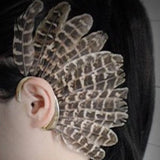 Unisex Gray Feather Earring Cuff Non Piercing Ear Clip