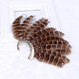 Unisex Gray Feather Earring Cuff Non Piercing Ear Clip