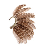 Unisex Gray Feather Earring Cuff Non Piercing Ear Clip