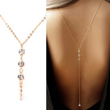 PC Rhinestone Body Back Necklaces for Women