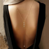 PC Rhinestone Body Back Necklaces for Women