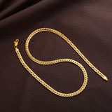 18K Plated Flat Side 5mm Necklace For Women and Men Jewelry