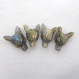 Labradorite Flash Wolf Head Pendant Bead 23x17x9mm