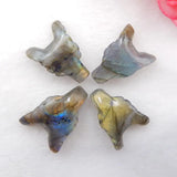 Labradorite Flash Wolf Head Pendant Bead 23x17x9mm