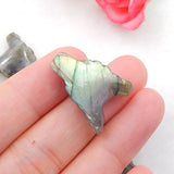 Labradorite Flash Wolf Head Pendant Bead 23x17x9mm
