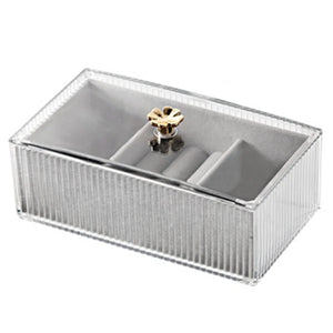 Transparent Jewelry Box Multi-Grid Display 19.5 X 10.3 X 5.3Cm