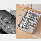 Transparent Jewelry Box Multi-Grid Display 19.5 X 10.3 X 5.3Cm
