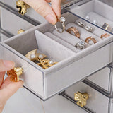 Transparent Jewelry Box Multi-Grid Display 19.5 X 10.3 X 5.3Cm