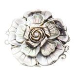 Natural Gray Mother of Pearl Shell Flower Clasp 3ROWS Findings