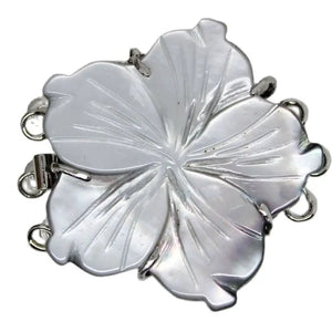 Natural Gray Mother of Pearl Shell Flower Clasp 3ROWS Findings
